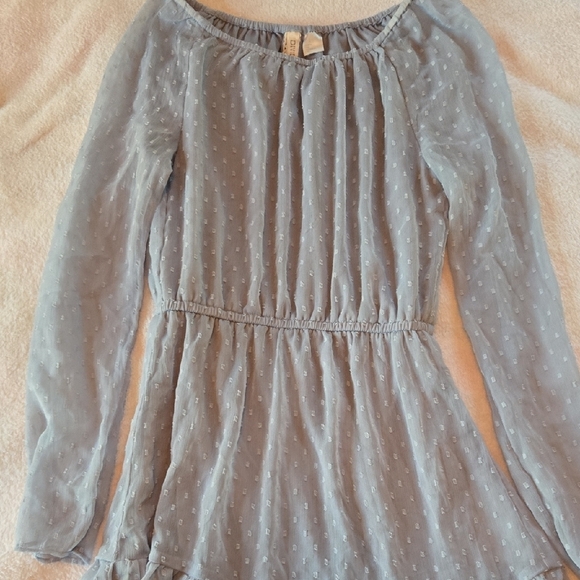 Divided Sz 2 Blue Peplum MIDI PEASANT DRESS Babydoll Fairy Kawaii Boho Classic - Picture 1 of 16